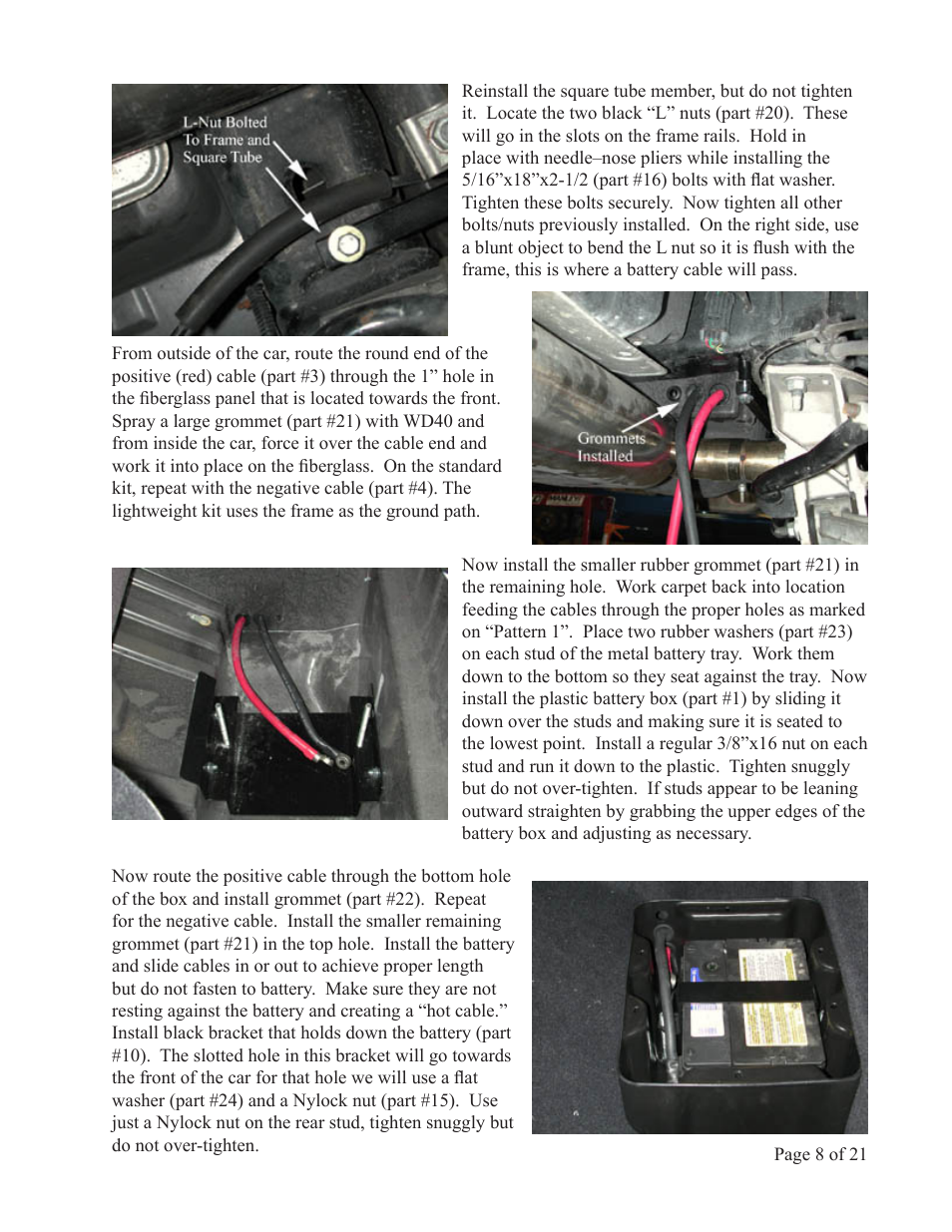 Lingenfelter L450010197 L450020197 Lingenfelter C5 Corvette Battery Relocation v1.5 User Manual | Page 9 / 22