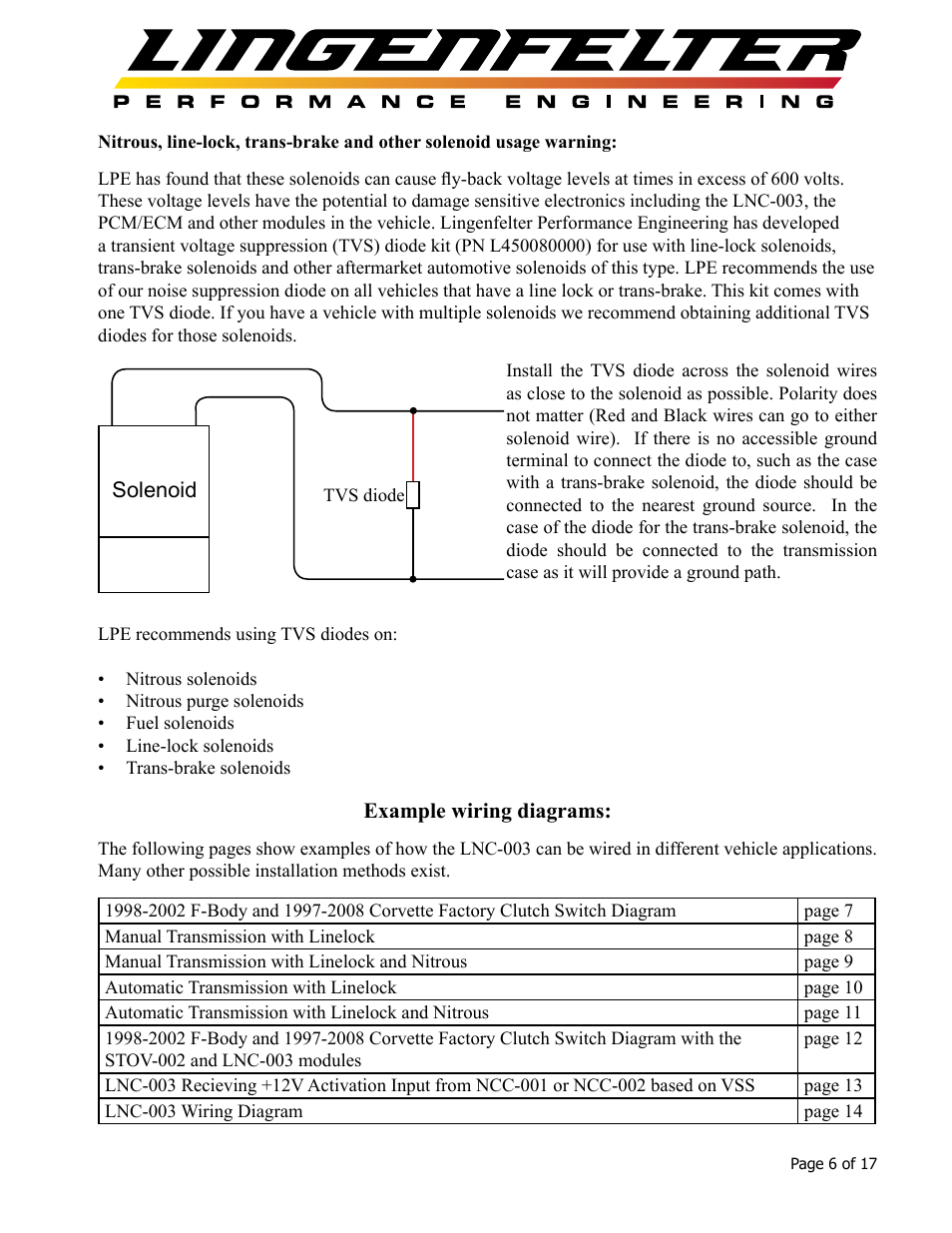 Lingenfelter L460105297 Lingenfelter LNC-003 Dual RPM Launch Controller v2.7 User Manual | Page 7 / 18