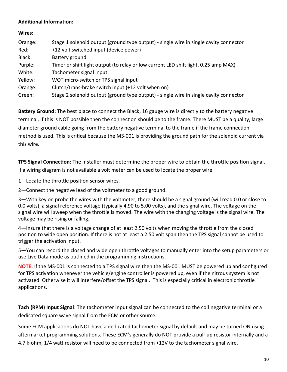 Lingenfelter L460330000 Micro Storm MS-001 2-Stage Dual Ramp Progressive Nitrous Controller v 2.6 User Manual | Page 10 / 14