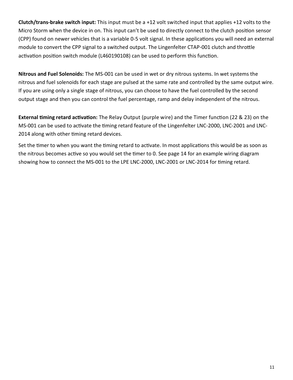 Lingenfelter L460330000 Micro Storm MS-001 2-Stage Dual Ramp Progressive Nitrous Controller v 2.6 User Manual | Page 11 / 14