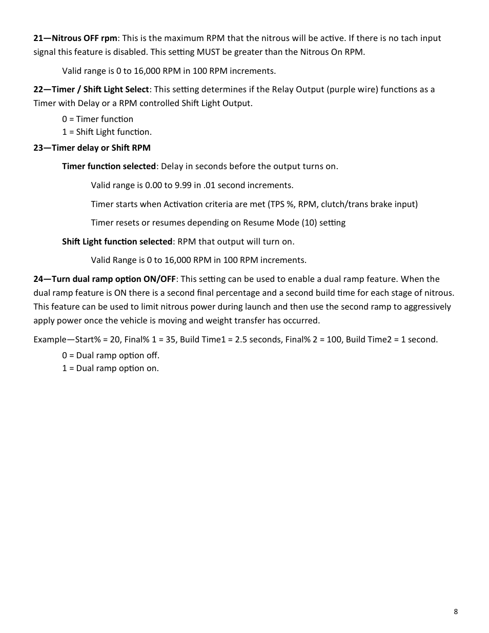 Lingenfelter L460330000 Micro Storm MS-001 2-Stage Dual Ramp Progressive Nitrous Controller v 2.6 User Manual | Page 8 / 14