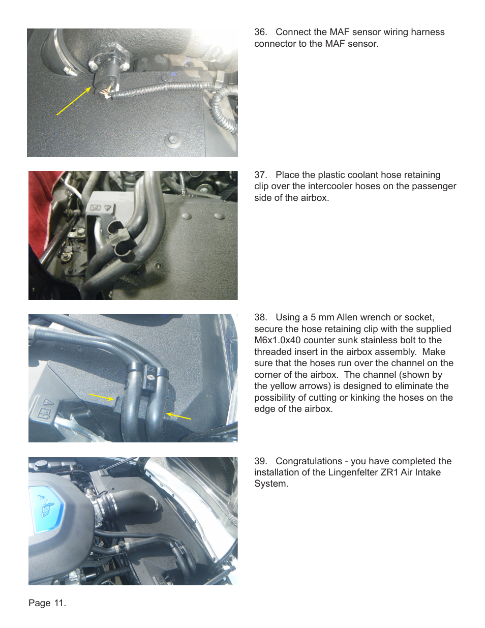 Lingenfelter L650150309 Lingenfelter C6 ZR1 Lingenfelter Air Intake 2009-2012 v2.2 User Manual | Page 12 / 13