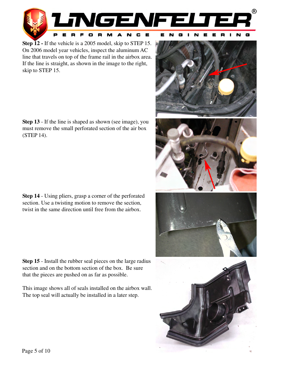 Lingenfelter L650060505 Lingenfelter Pontiac GTO Air Intake 2005-2006 v4.0b User Manual | Page 6 / 11