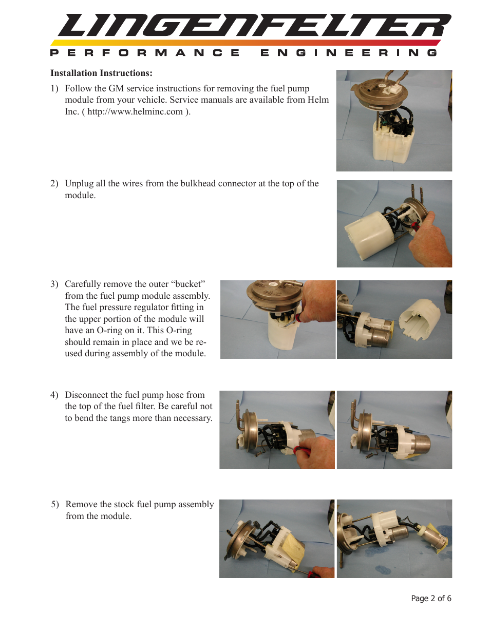 Lingenfelter L710050607 Lingenfelter Suburban & Yukon XL Fuel Pump 2007 v1.1 User Manual | Page 3 / 7