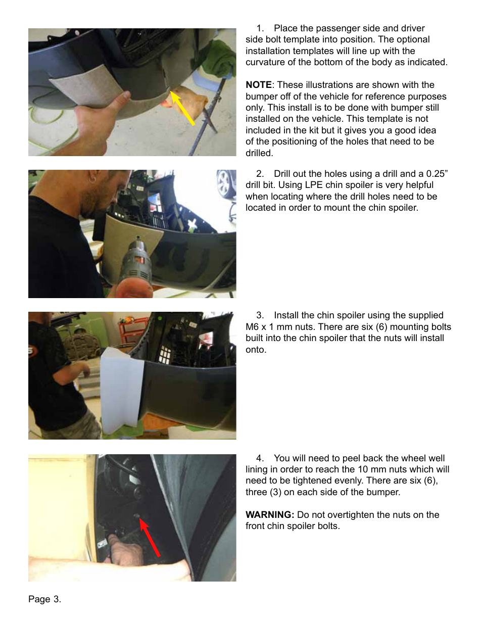 Lingenfelter L850141410 Camaro Front Chin Spoiler v0.8 User Manual | Page 4 / 7
