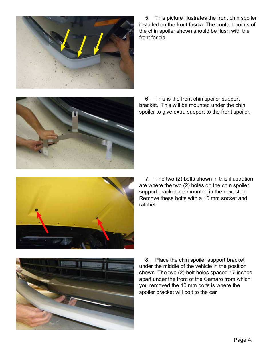 Lingenfelter L850141410 Camaro Front Chin Spoiler v0.8 User Manual | Page 5 / 7
