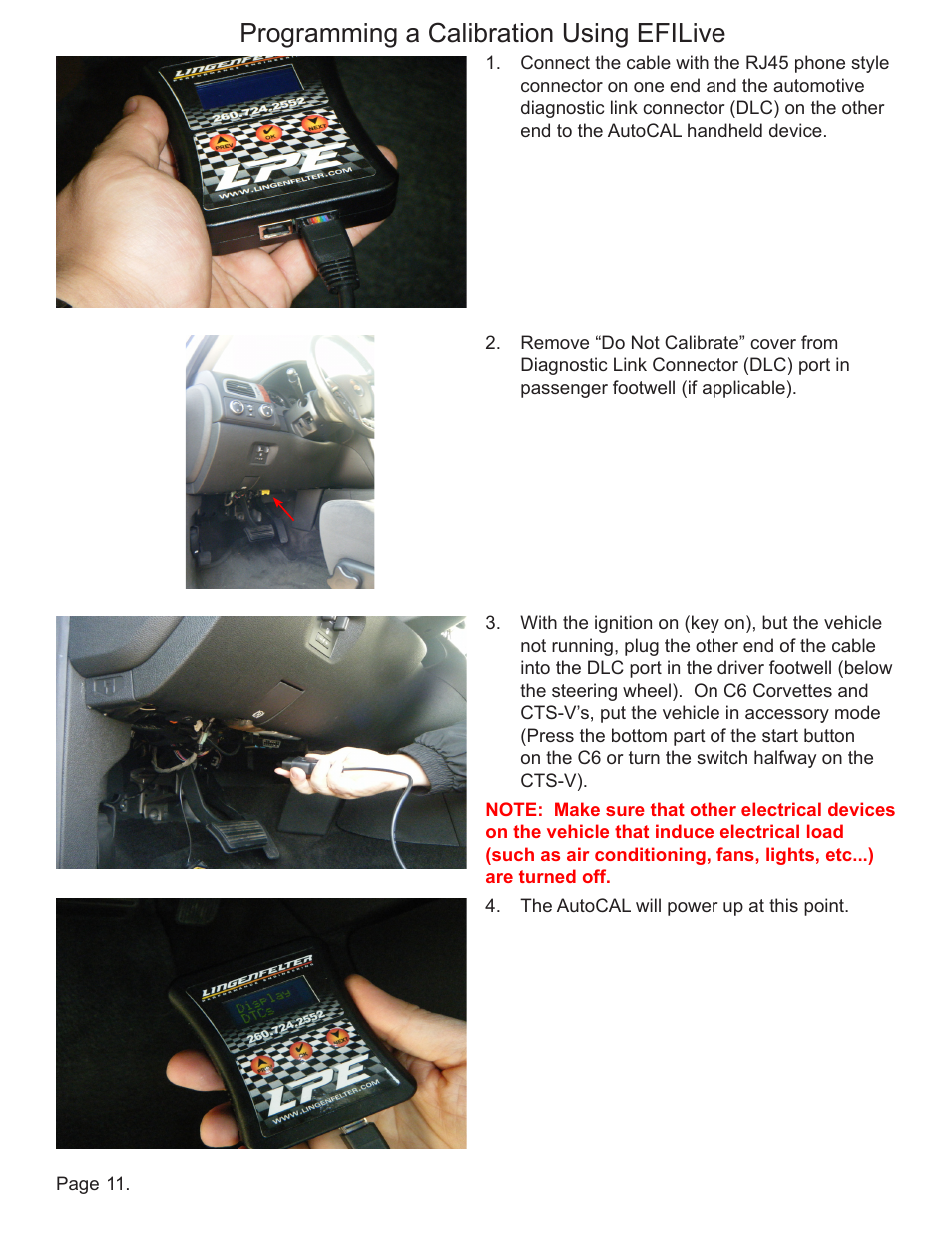 Programming a calibration using efilive | Lingenfelter EFILive AutoCal Instructions v0.6 User Manual | Page 12 / 15