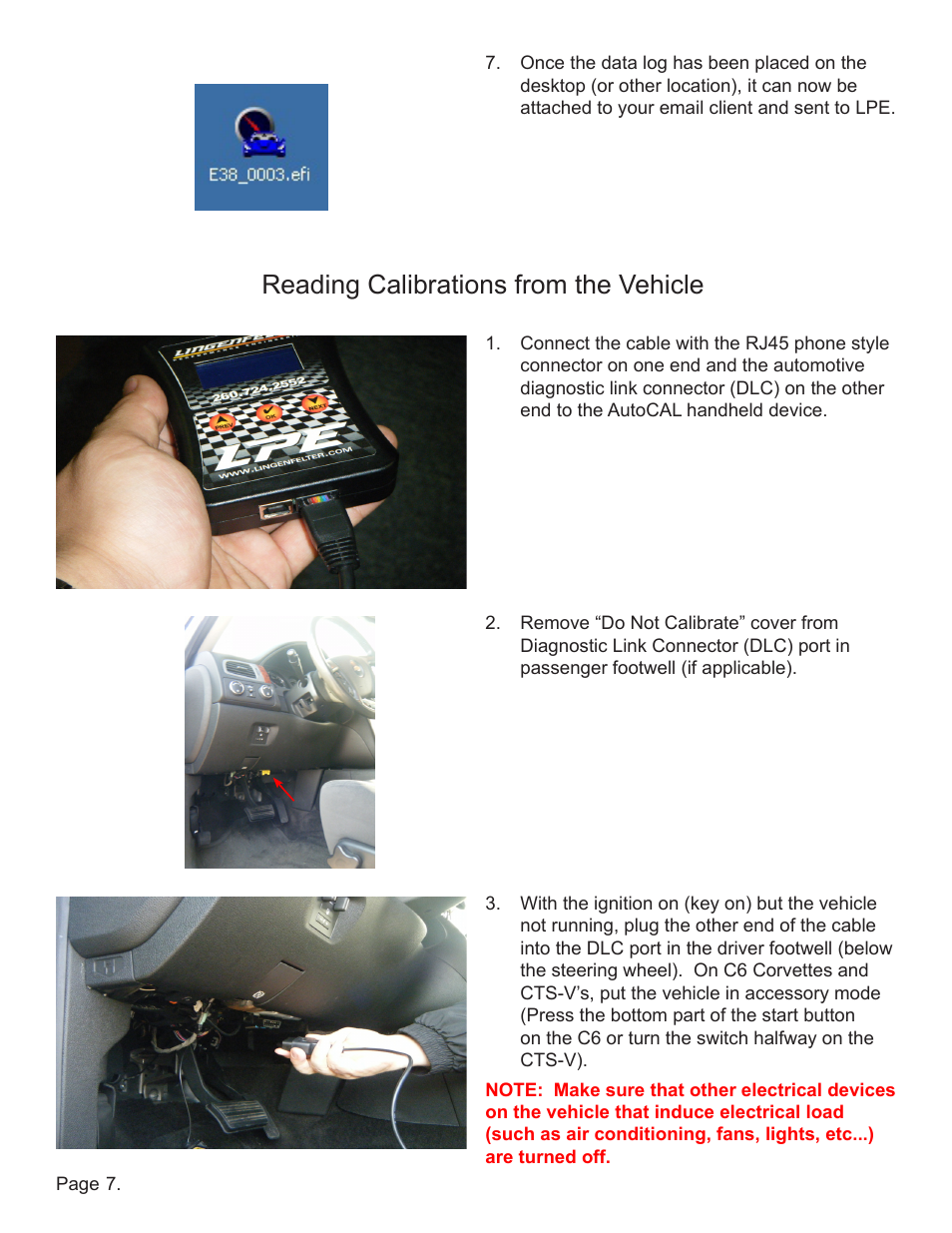 Reading calibrations from the vehicle | Lingenfelter EFILive AutoCal Instructions v0.6 User Manual | Page 8 / 15