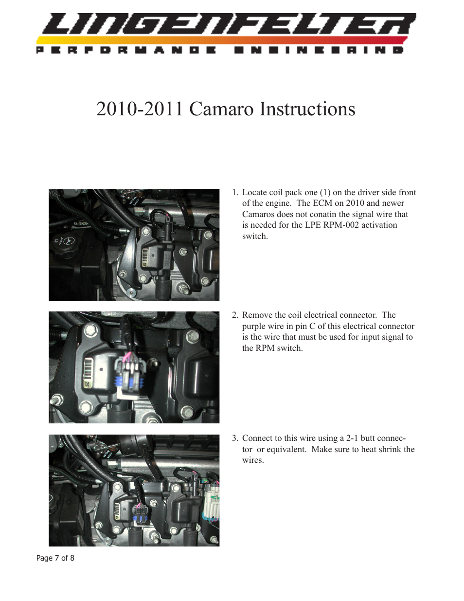 Lingenfelter L460040000 Lingenfelter RPM-002 RPM Activated Switch Instructions v2.3 User Manual | Page 8 / 9
