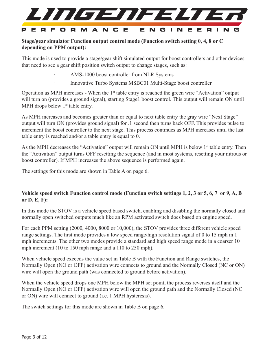 Lingenfelter L460050000 Lingenfelter STOV-002 MPH Activated Switch v3.5 User Manual | Page 4 / 13
