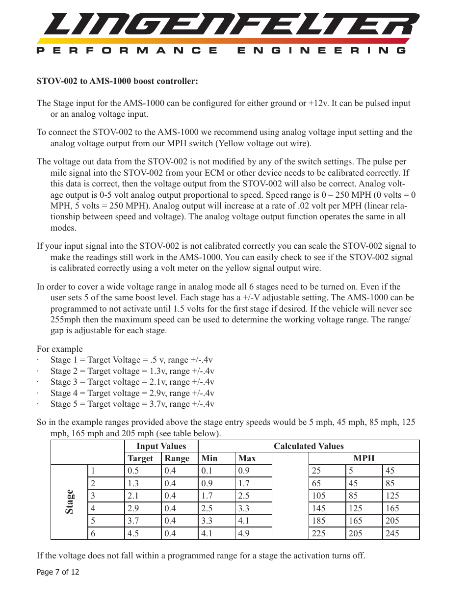 Lingenfelter L460050000 Lingenfelter STOV-002 MPH Activated Switch v3.5 User Manual | Page 8 / 13