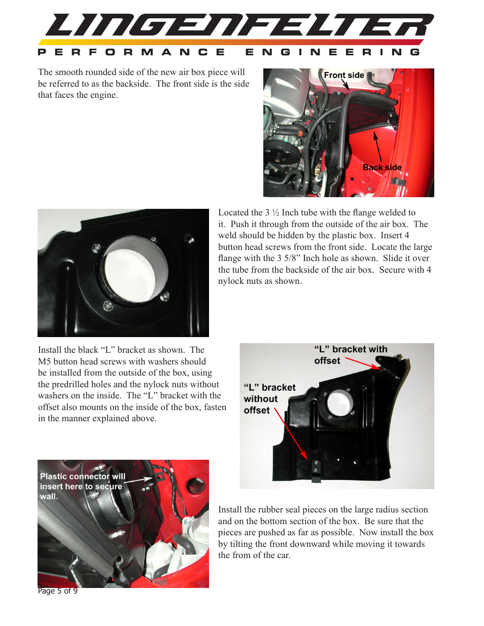Lingenfelter L650030504 Lingenfelter 2004 GTO Airbox Instructions v3.1 User Manual | Page 6 / 10