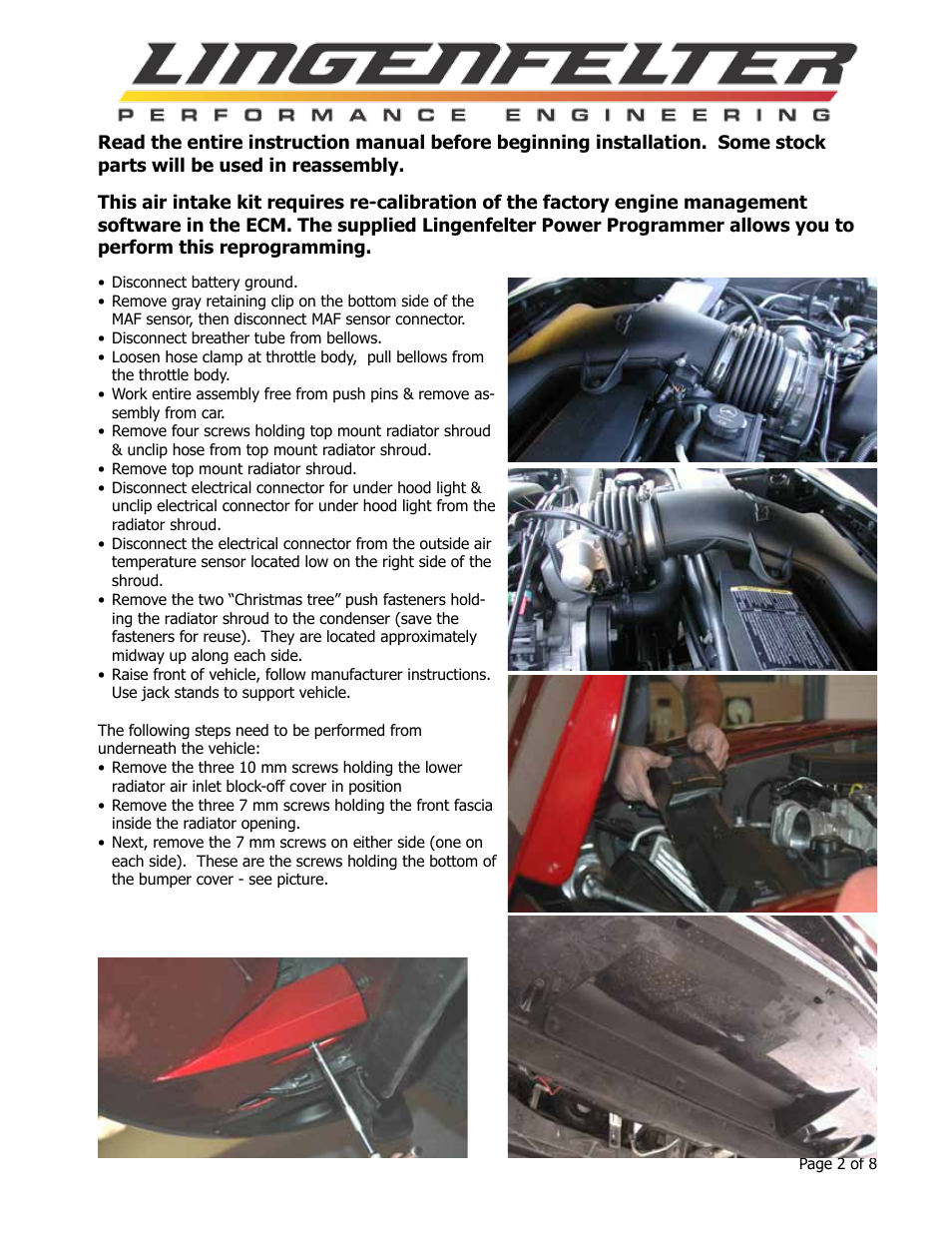 Lingenfelter L650100206 PP C6 Z06 Corvette Air Intake Instructions v3.02 small User Manual | Page 3 / 9