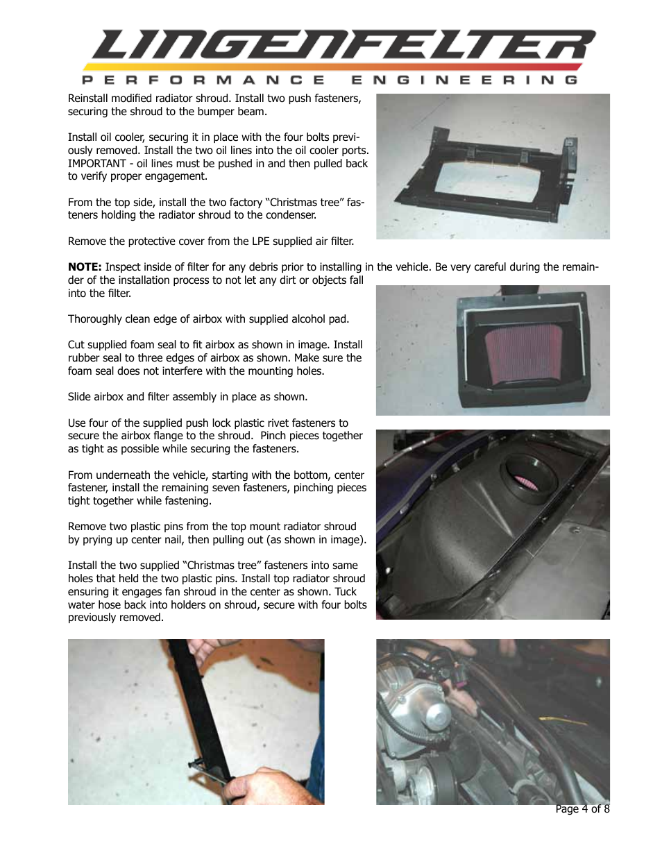 Lingenfelter L650100206 PP C6 Z06 Corvette Air Intake Instructions v3.02 small User Manual | Page 5 / 9