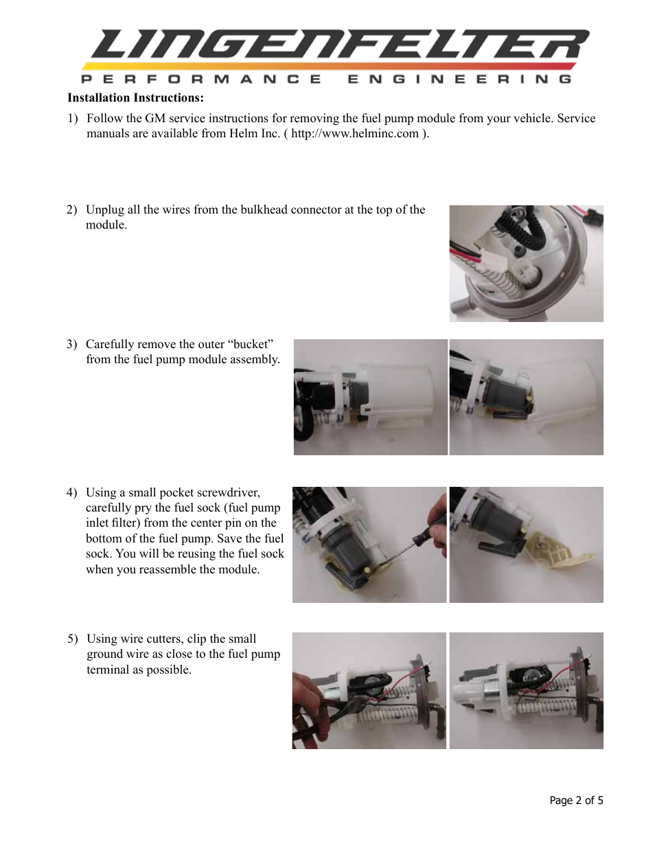 Lingenfelter L710671005 Lingenfelter Trailblazer SS & SSR Fuel Pump Upgrade Kit v1.8 User Manual | Page 3 / 6