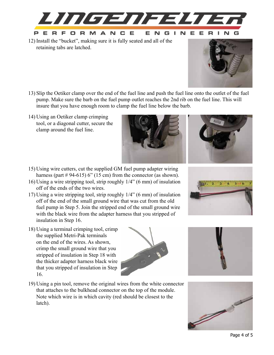 Lingenfelter L710671005 Lingenfelter Trailblazer SS & SSR Fuel Pump Upgrade Kit v1.8 User Manual | Page 5 / 6