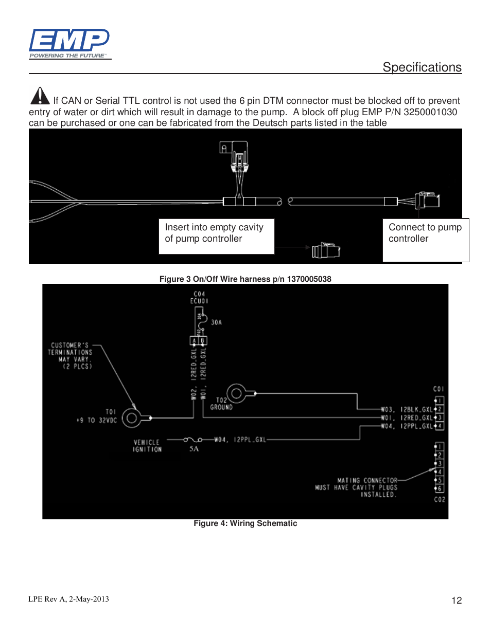 Specifications | Lingenfelter Stewart EMP High Volume Intercooler Pump E2512A & WP29 User Manual | Page 12 / 18