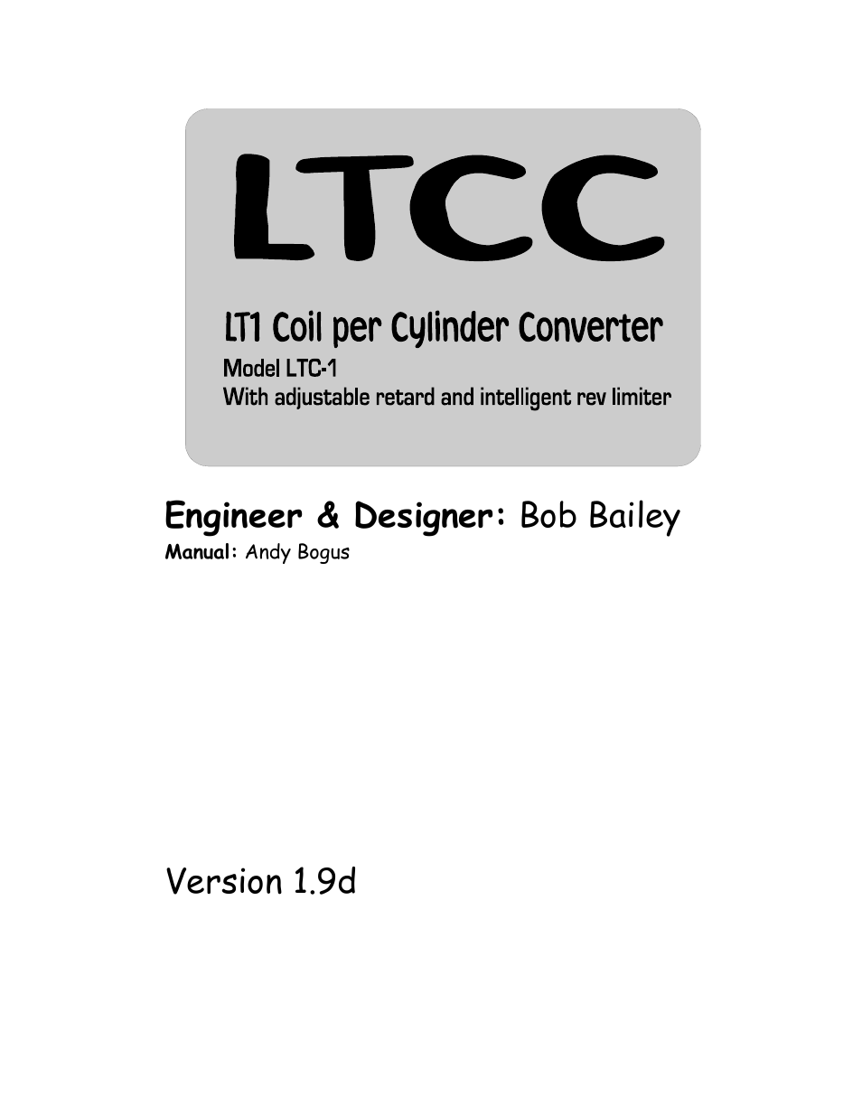 Lingenfelter LTCC User Manual | 11 pages