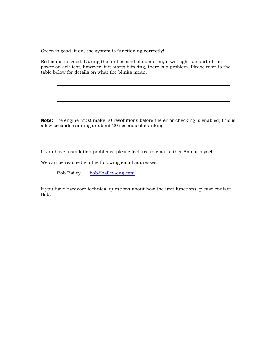 Led error codes, Technical support | Lingenfelter LTCC User Manual | Page 11 / 11