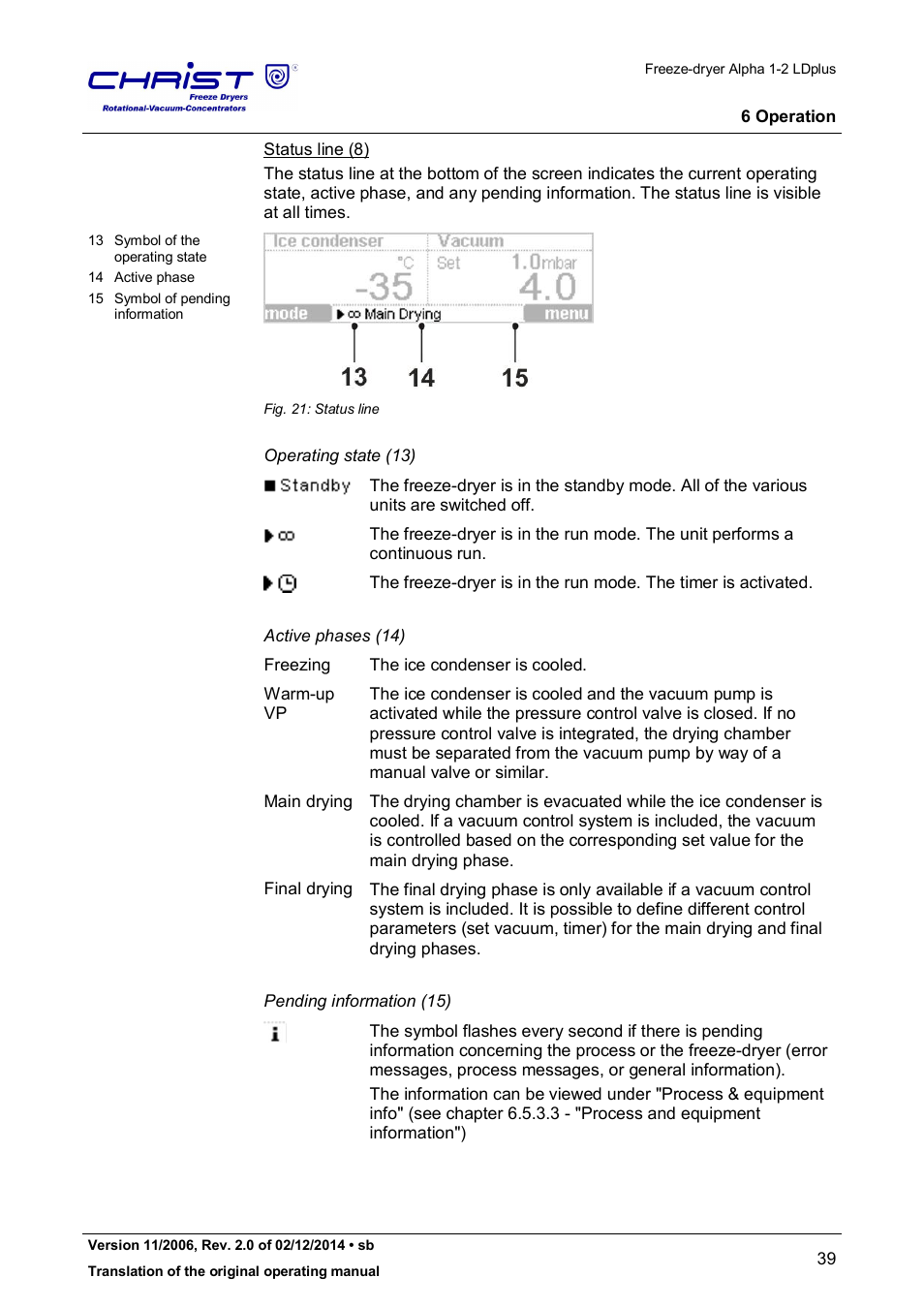 Martin Christ Alpha 1-2 LDplus User Manual | Page 39 / 96