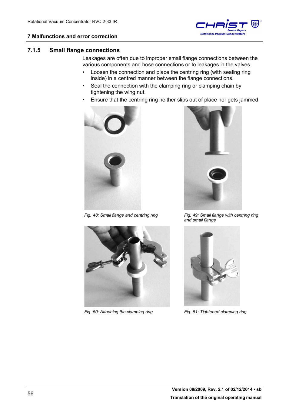 5 small flange connections | Martin Christ RVC 2-33 CDplus User Manual | Page 56 / 98