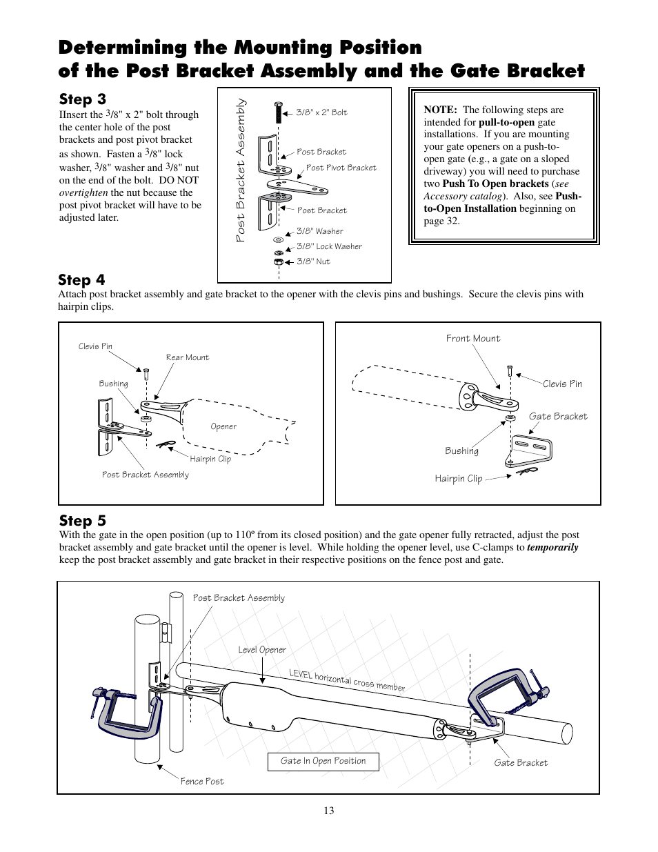 Step 5, Step 3, Step 4 | Mighty Mule FM502 Dual Swing - Blue Board User Manual | Page 17 / 44