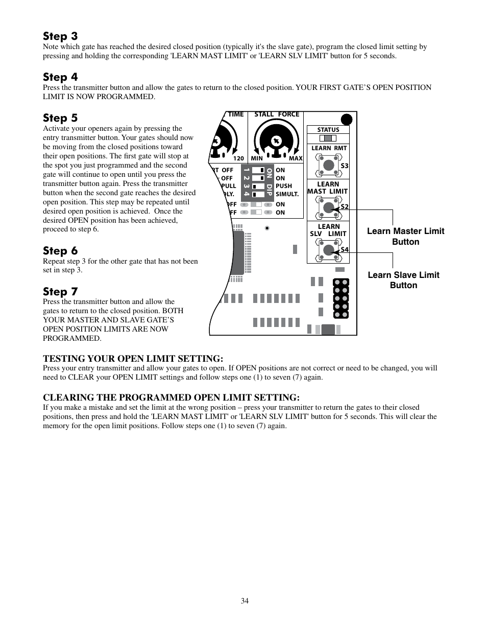 Step 3, Step 4, Step 5 | Step 6, Step 7 | Mighty Mule FM502 Dual Swing - Blue Board User Manual | Page 38 / 44