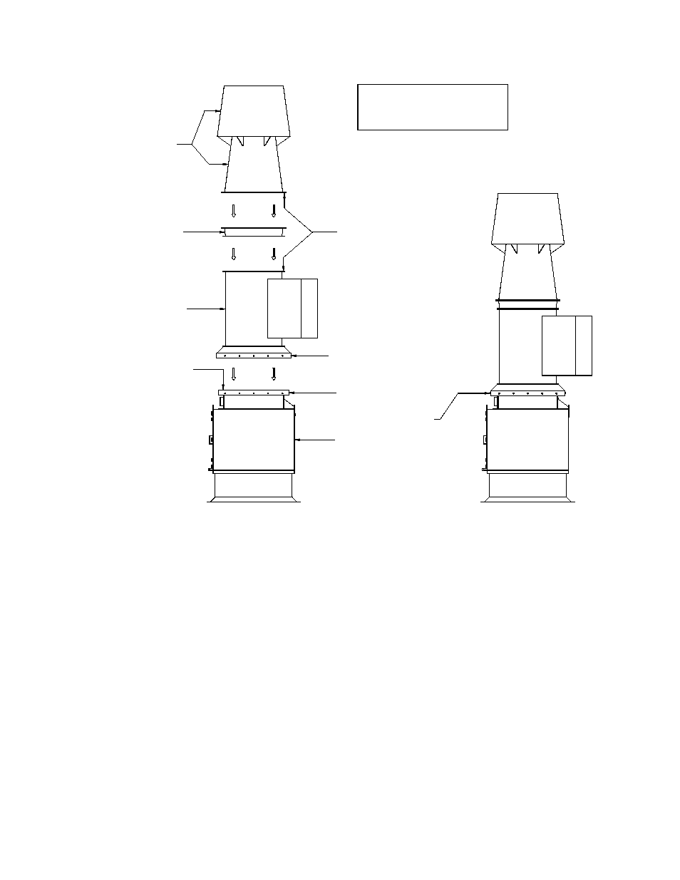 Axijet-v/kvc to plenum installation, Discharge stack/windband or velocity cone assembly | MK Plastics KVC IO&M User Manual | Page 9 / 12