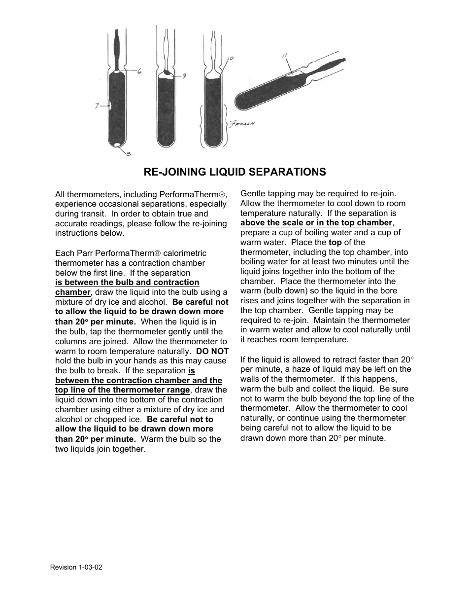 Parr Instrument Performa Therm Liquid Calorimetric Thermometers User Manual | Page 2 / 2