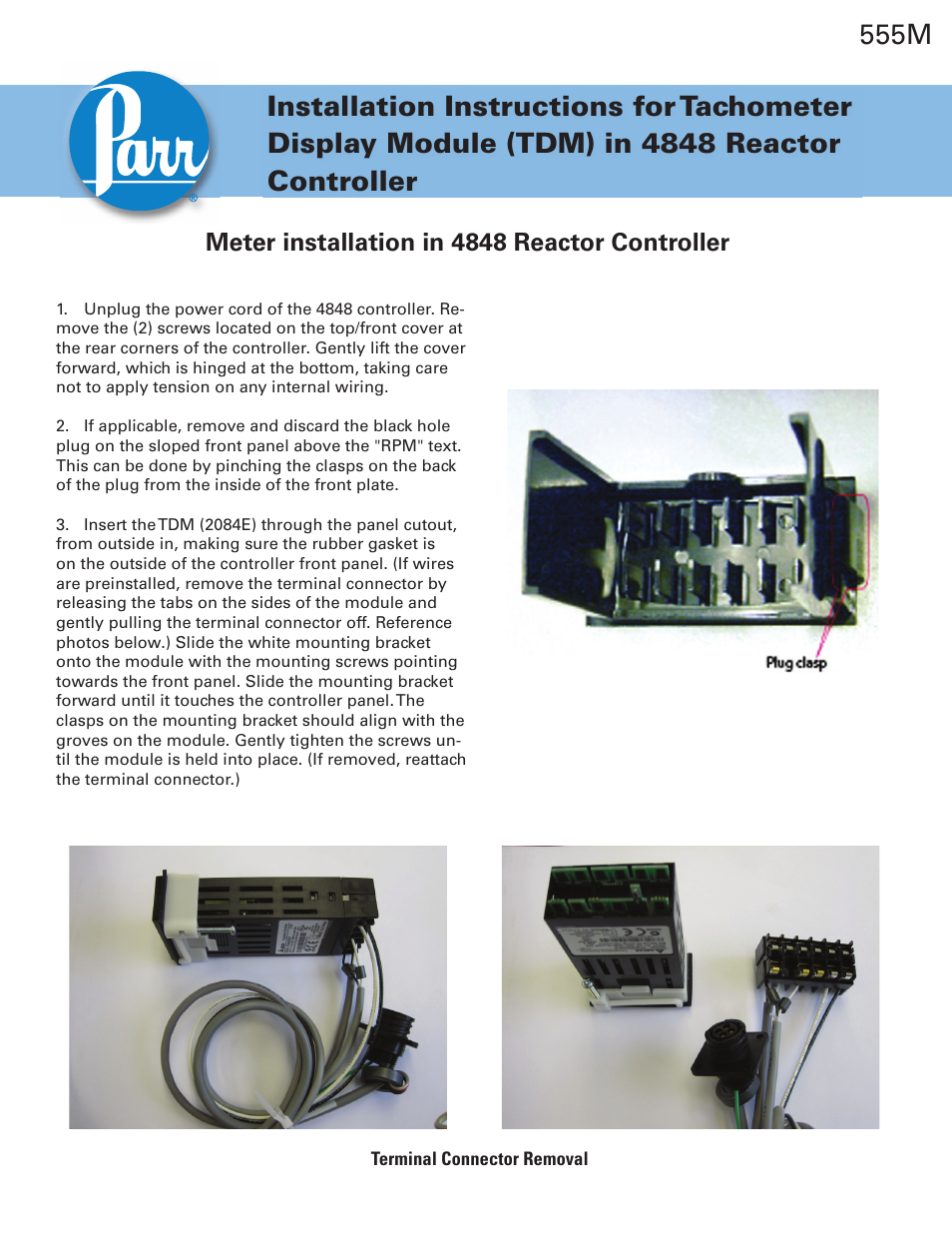 Parr Instrument TDM User Manual | 8 pages