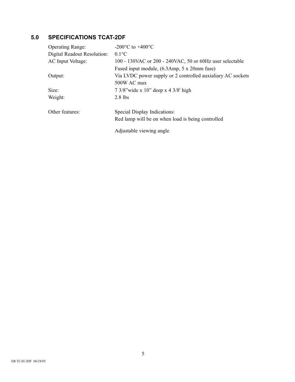 Physitemp Instruments TCAT-2DF Until SN9763 User Manual | Page 7 / 11