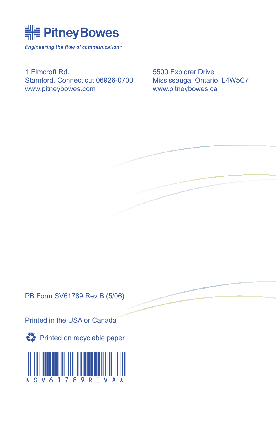 Rear cover | Pitney Bowes DI380 OfficeRight Systems User Manual | Page 104 / 104