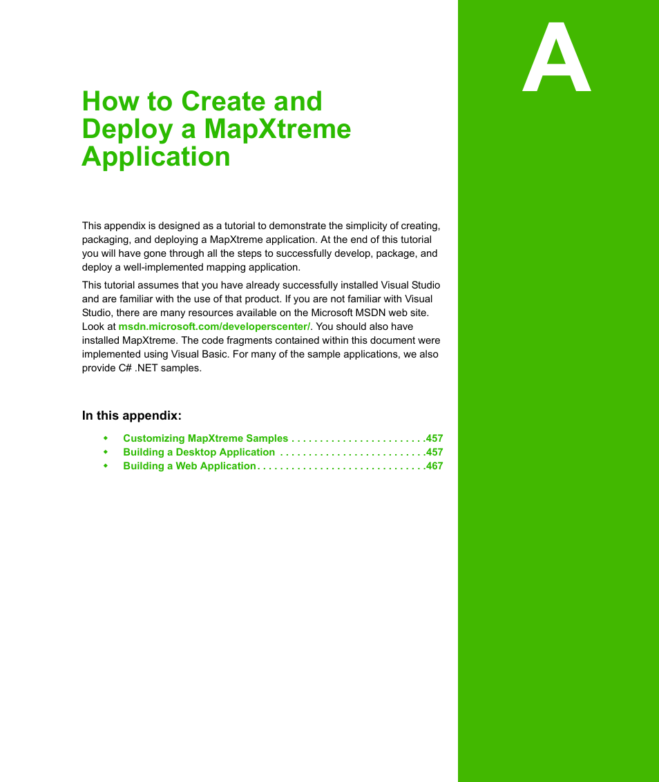 Appendix a: how to create and deploy a, Mapxtreme application, How to create and deploy a mapxtreme application | Pitney Bowes MapXtreme User Manual | Page 449 / 640