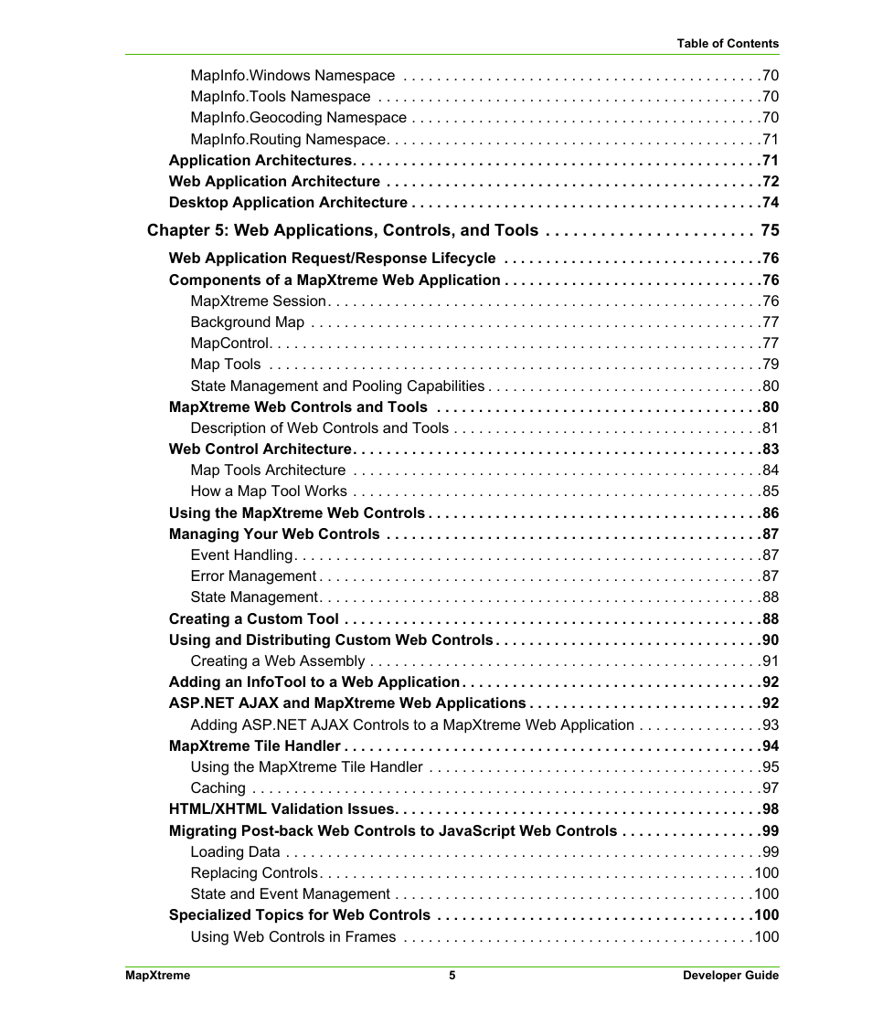 Pitney Bowes MapXtreme User Manual | Page 5 / 640
