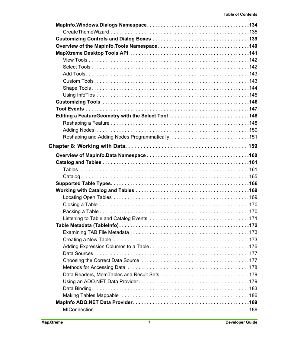 Pitney Bowes MapXtreme User Manual | Page 7 / 640