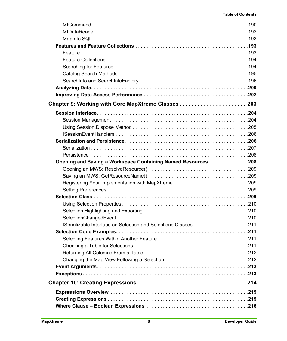Pitney Bowes MapXtreme User Manual | Page 8 / 640