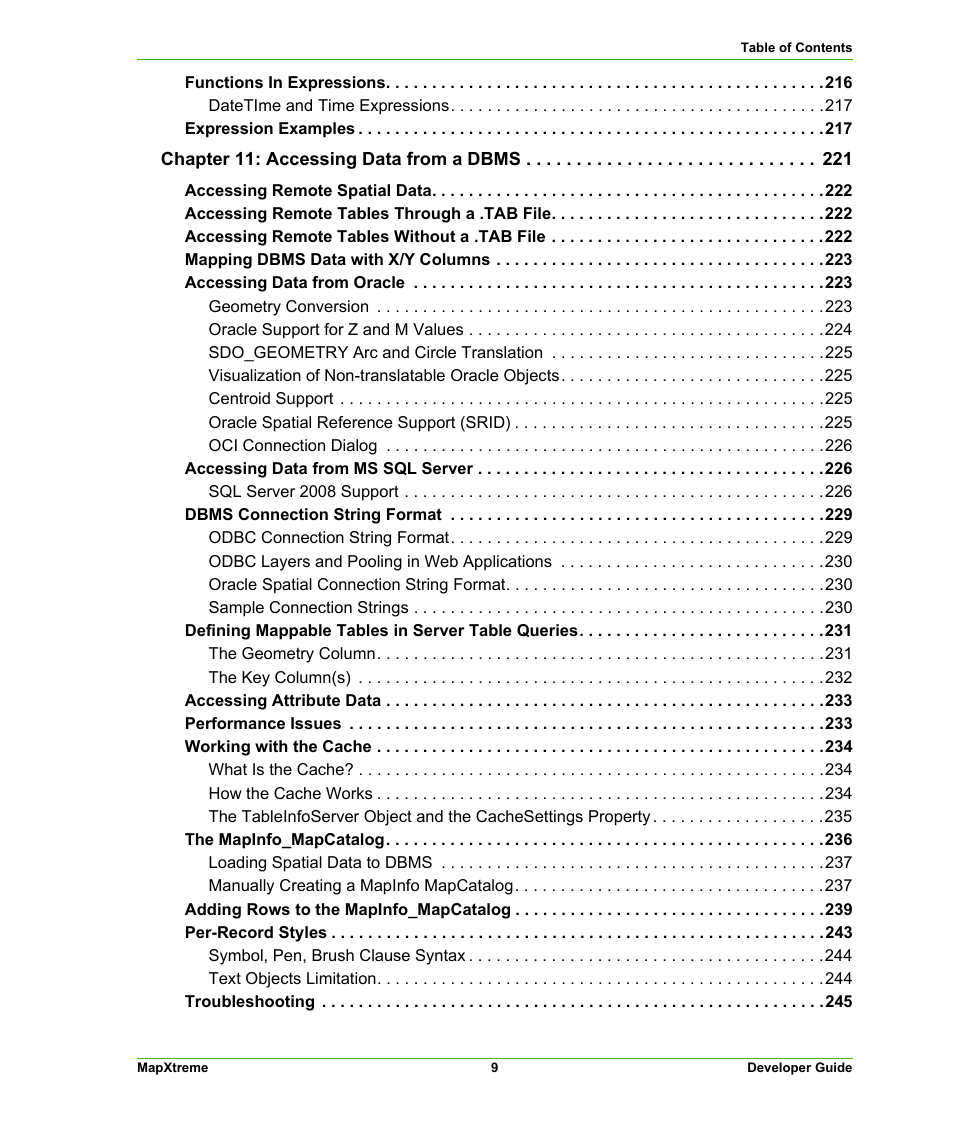 Pitney Bowes MapXtreme User Manual | Page 9 / 640