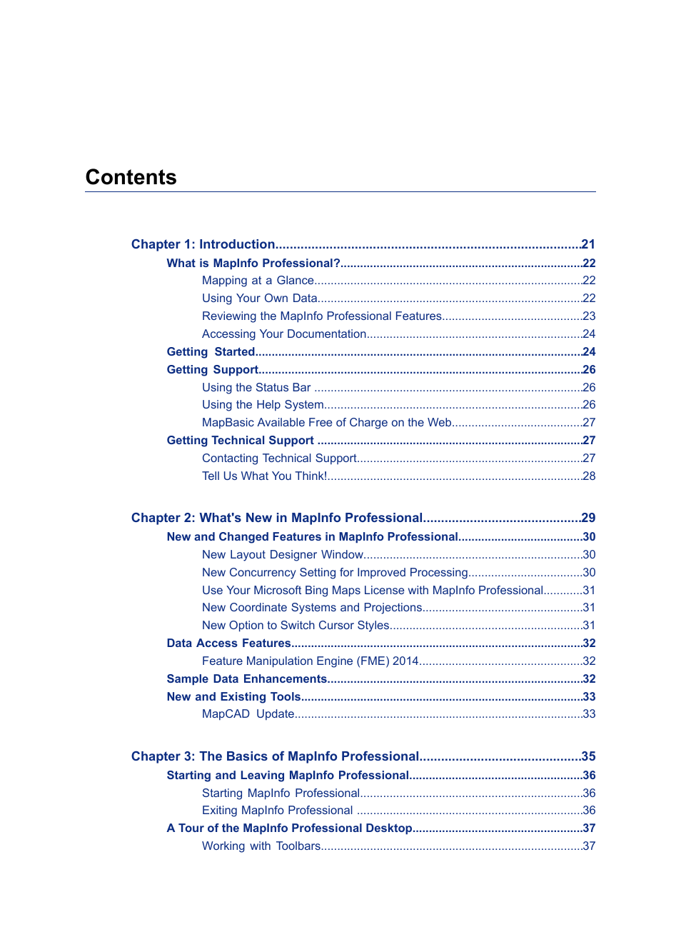 Pitney Bowes MapInfo Professional User Manual | Page 7 / 540