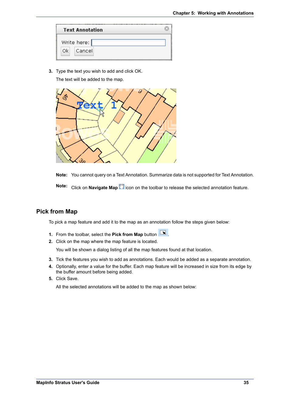 Pick from map | Pitney Bowes MapInfo Stratus User Manual | Page 35 / 48