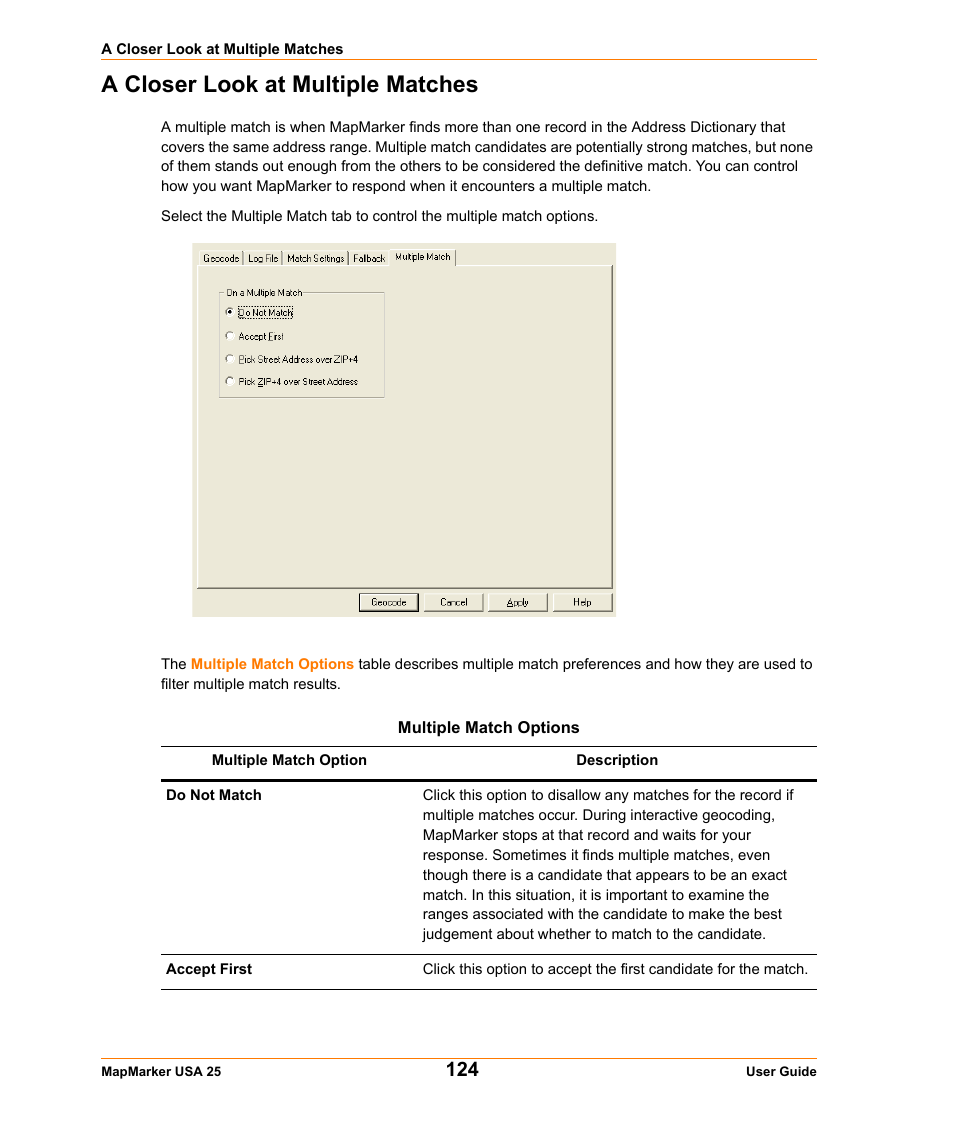 A closer look at multiple matches | Pitney Bowes MapMarker USA User Manual | Page 124 / 334