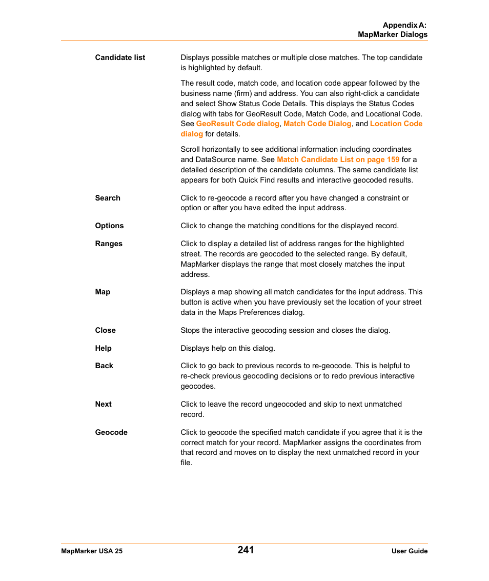 Pitney Bowes MapMarker USA User Manual | Page 241 / 334