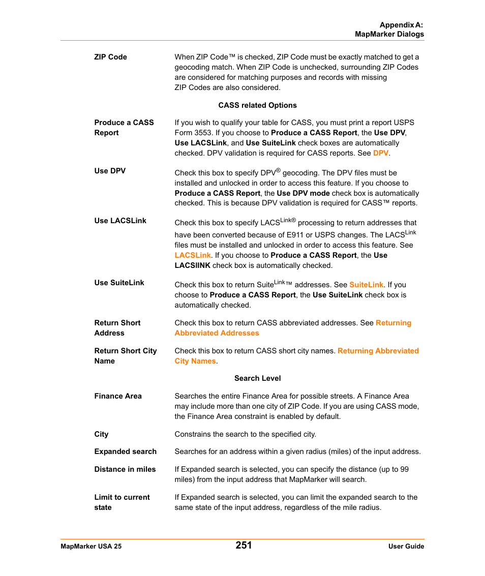 Pitney Bowes MapMarker USA User Manual | Page 251 / 334