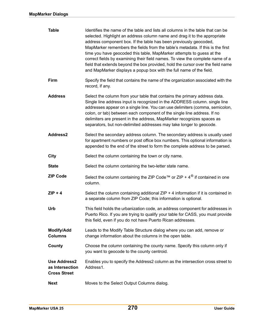 Pitney Bowes MapMarker USA User Manual | Page 270 / 334