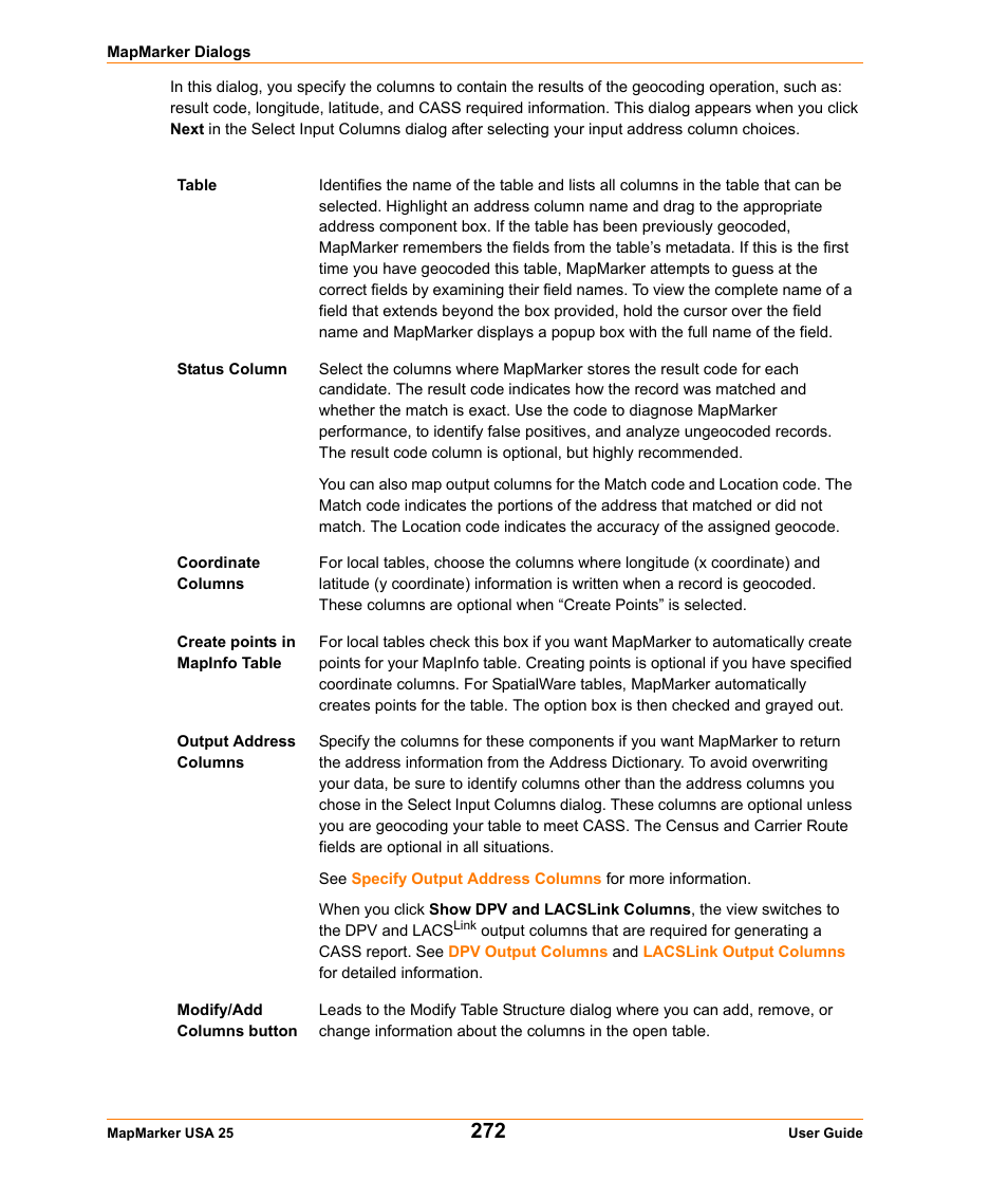 Pitney Bowes MapMarker USA User Manual | Page 272 / 334