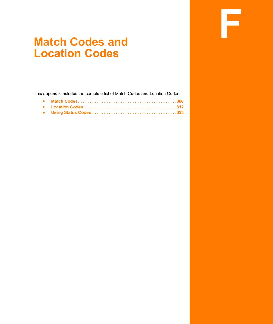 Match codes and location codes, Appendix f: match codes and location codes | Pitney Bowes MapMarker USA User Manual | Page 305 / 334