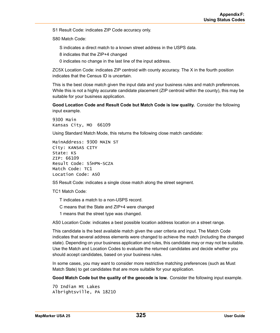 Pitney Bowes MapMarker USA User Manual | Page 325 / 334