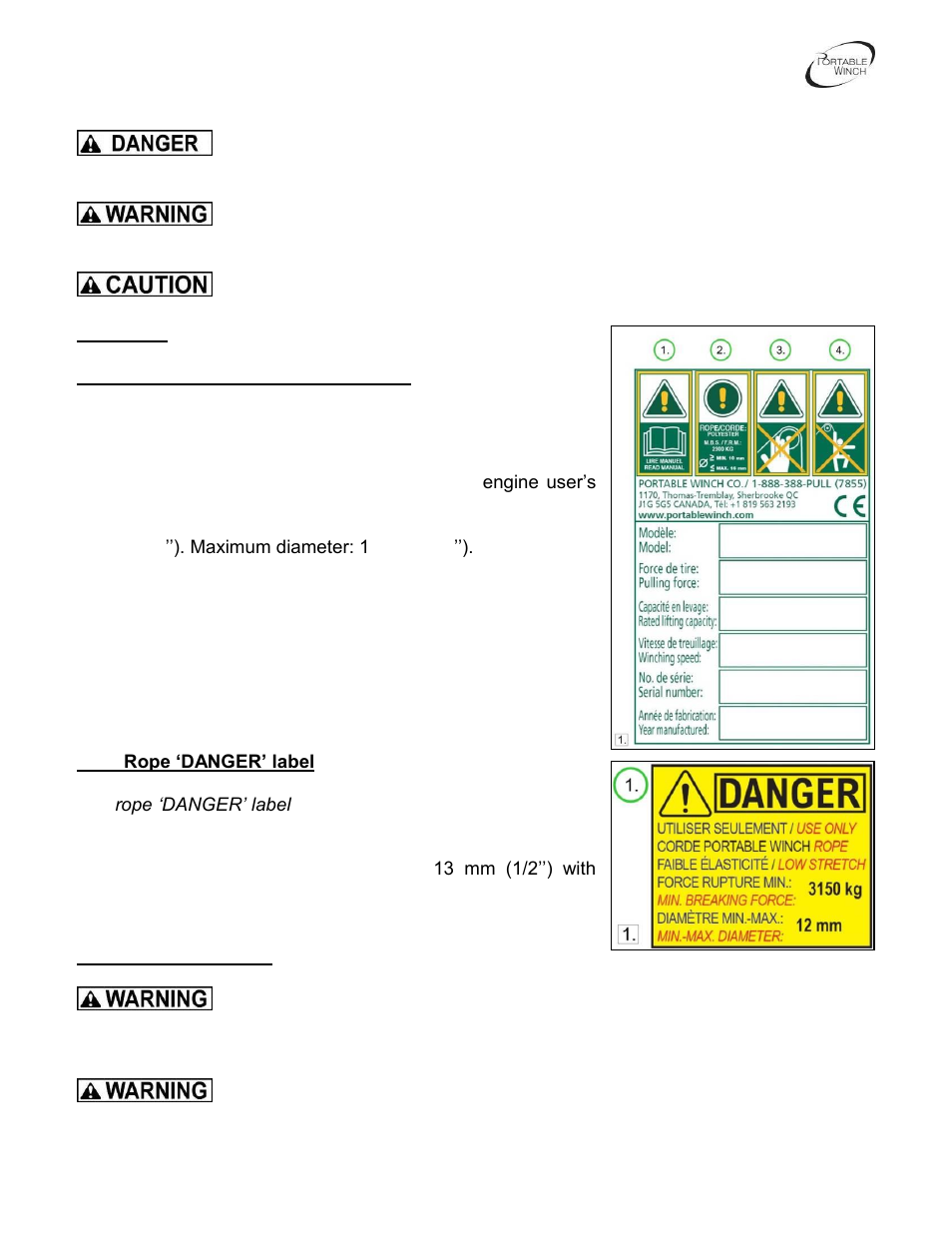 Portable Winch AC Electric pulling/lifting winch PCT1800-60Hz-P User Manual | Page 4 / 33