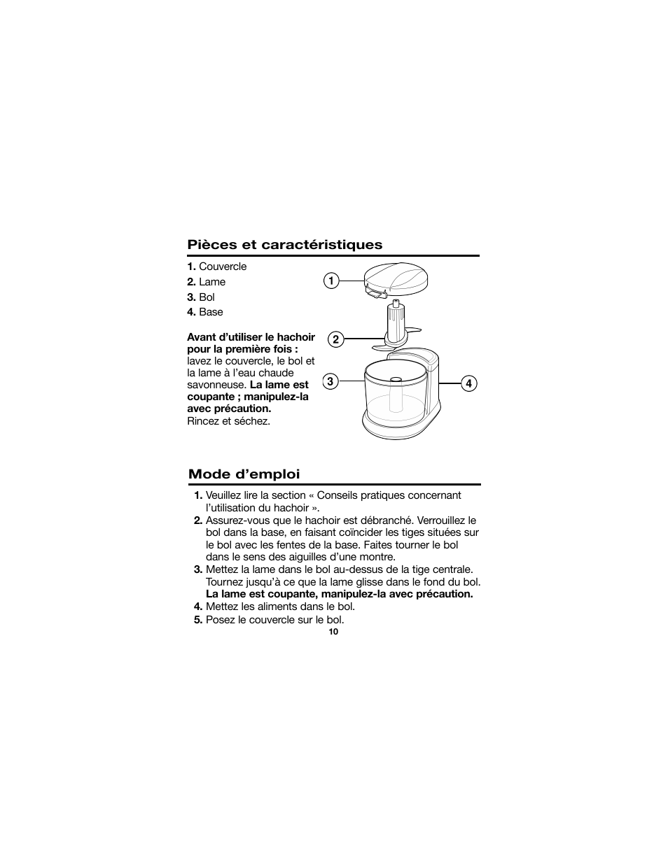 Proctor-Silex Food Chopper (black)-72507 User Manual | Page 10 / 24
