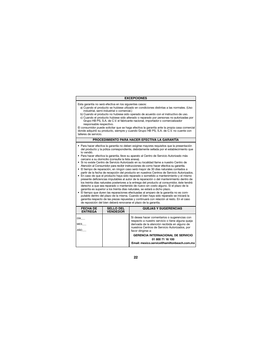 Proctor-Silex Food Chopper (black)-72507 User Manual | Page 22 / 24