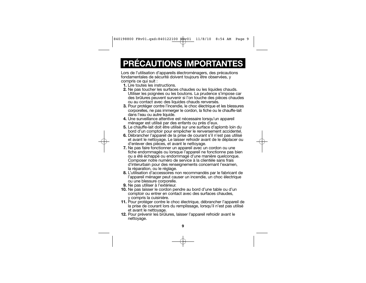 Précautions importantes | Proctor-Silex 32 Oz. Electric Hot Pot-45805 User Manual | Page 6 / 17